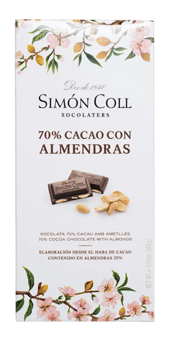 Simón Coll - Chocolate 70 % Cacao con Almendras