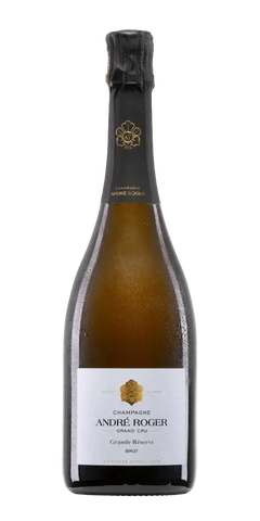 Champagne Grande Réserve Grand Cru von André Roger zeigt feine Perlage und fruchtige Noten aus Frankreich.