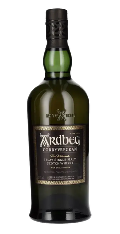 Schottischer Whisky Ardbeg Corryvreckan, Islay Single Malt, intensiver Geschmack mit dunkler Schokolade und Kirsche.