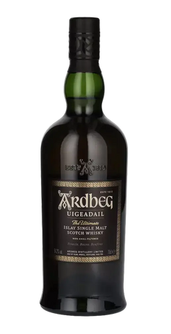 Schottischer Whisky Ardbeg Uigeadail 0,7l Islay Single Malt mit rauchigen Aromen und fruchtigem Sherry.