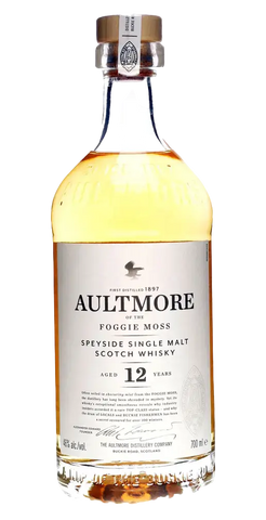 Schottischer Whisky Aultmore 12 Jahre, Speyside Single Malt, Aromen von Früchten und Vanille, 700 ml Flasche.