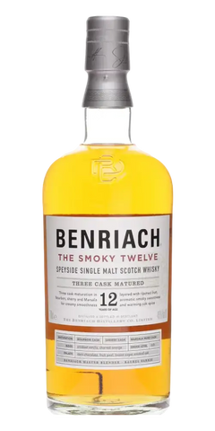 Schottischer Whisky Benriach The Smoky Twelve, 12 Jahre, Speyside, Einzelfass, fruchtige Aromen, rauchiger Charakter.