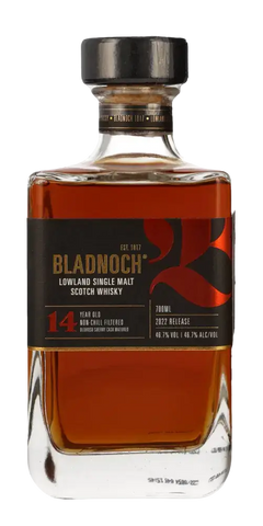schottischer Whisky Bladnoch 14 Jahre Sherry Cask, bronzefarbener Single Malt, 700 ml, 46,7% Vol.