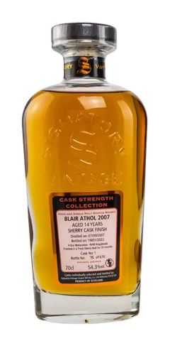 Schottischer Whisky Blair Athol 2007, 14 Jahre, Sherry Cask Finish, Signatory Vintage, Cask Strength Collection, 70cl