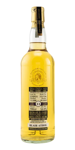 Schottischer Whisky Blair Athol 2008/2020, 11 Jahre, 700ml von Duncan Taylor, Eichenfasslagerung, Fassnummer 32309332.