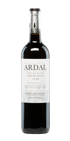 Ardal Tradición Tempranillo 2018, spanischer Rotwein aus Ribera del Duero mit Aromen roter Früchte und guter Struktur.