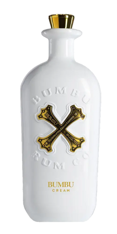 BUMBU CREAM Flasche, cremiger Likör mit Rum aus Panama, edles Design, perfekt für Cocktails oder pur auf Eis.