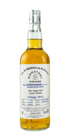 Schottischer Whisky Bunnahabhain Staoisha 2014/2022. Islay Single Malt mit Rauch- und Zitrusnoten, 700ml.