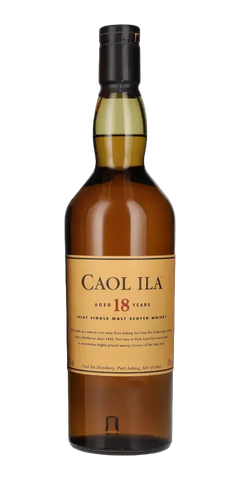 Schottischer Whisky Caol Ila, 18 Jahre, Islay Single Malt, harmonische Balance aus Rauch und Süße.
