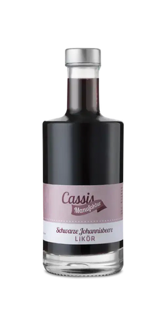 Cassis-Likör Schwarze Johannisbeere 200ml von Cassismanufaktur für aromatische Getränke und Desserts.