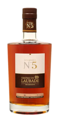 Armagnac Chateau de Laubade Intemporel N°5, 20-30 Jahre gereift, Bas-Armagnac, edles Brandy aus Gascogne.