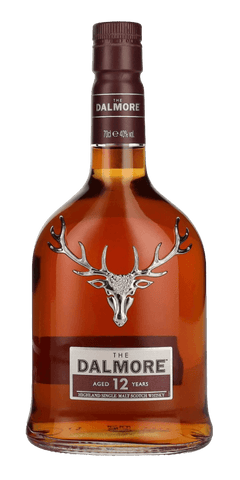 Schottischer Whisky Dalmore 12 Jahre in edler Flasche, gereift in Ex-Bourbon- und Oloroso-Sherry-Fässern.