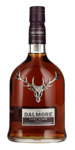 Schottischer Whisky Dalmore Port Wood Reserve, 70cl, 46,5% vol, in eleganter Flasche mit Geweih-Logo.