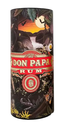 Don Papa Rum Ethereal 7 Jahre in dekorativer Verpackung aus Filipinen, Ex-Bourbon, mit Aromen von Vanille und Eiche.