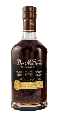 Dos Maderas 5+5 Rum, dreifach gereift, Premium Karibik-Spirituose, fasstypisch, 700ml, von Williams & Humbert.