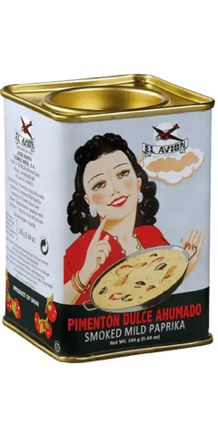 El Avion Pimentón Dulce Ahumado in dekorativer Dose, feine Feinkost für die spanische Küche, 100g.