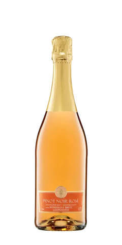 Ernst Bretz Pinot Noir Rosé, halb-trockener Schaumwein mit zarter Lachsfarbe und feiner Perlage.