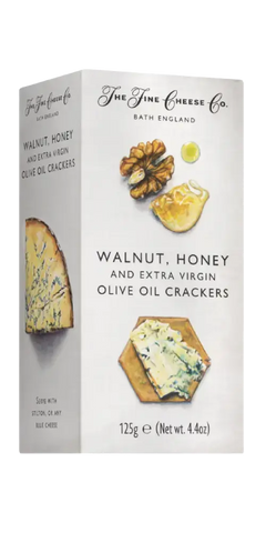 Feinkost Cracker mit Walnuss, Honig & Olivenöl 125g von Fine Cheese Company, ideal zu Käseplatten.
