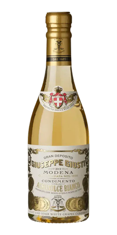 Condimento Bianco Giusti 250ml, aromatischer Weinessig aus Trebbiano Trauben, süß-sauer, französische Barrique-Reifung.