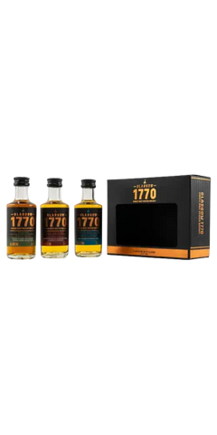 Schottischer Whisky Mini Collection 1770 im Set mit drei Flaschen aus Glasgow - Whisky Tasting Set.