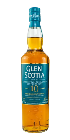 Schottischer Whisky Glen Scotia 10 Jahre, Campbeltown Single Malt, mild mit maritimen Noten, 700ml Flasche.