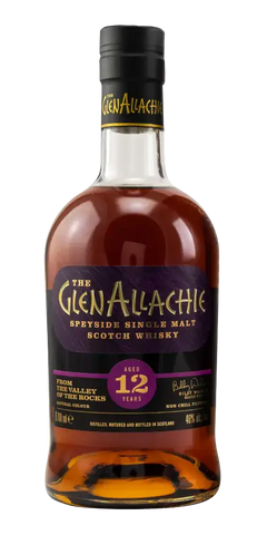 Schottischer Whisky GlenAllachie 12 Jahre aus Speyside, mit Noten von Sherry, Rosinen und Honig. 700ml Flasche.
