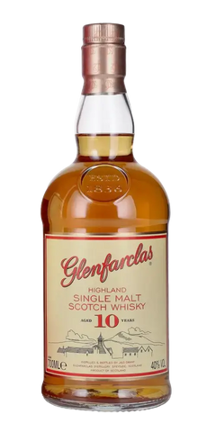 Schottischer Whisky Glenfarclas 10 Jahre, Highland Single Malt, aromatisch mit fruchtigen Noten in 700ml Flasche.
