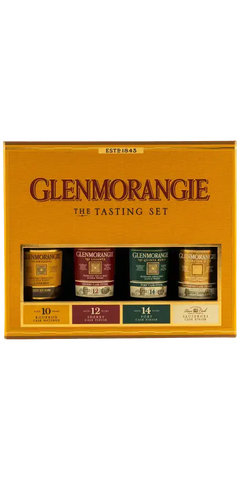 Schottischer Whisky Glenmorangie Tasting Set mit 10, 12 und 14 Jahre alten Abfüllungen in edler Verpackung.