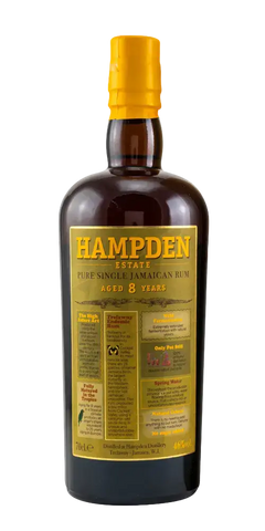 Hampden Estate Rum, 8 Jahre, jamaikanischer Rum, reif, NOTEN von Bananen, Vanille, 700ml Flasche, TIME 2 TASTE