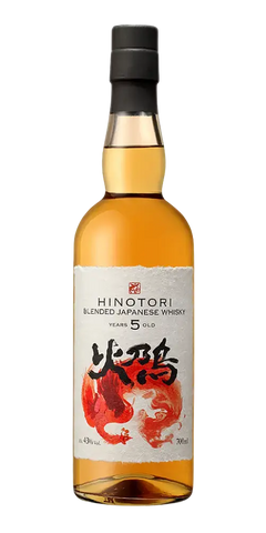 Japanischer Whisky Hinotori 5 Jahre, vollmundig mit fruchtigen Noten und Vanille, aus Mizunara-Fässern gereift.