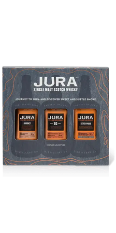 Schottischer Whisky Jura Miniset mit Journey, 10 und Single Cask; ideal für Whisky-Tasting.