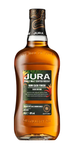 Schottischer Whisky Jura Rum Cask Finish, 40% vol, tropische Fruchtaromen, ex-Bourbon und Rumfässer gereift, 700 ml