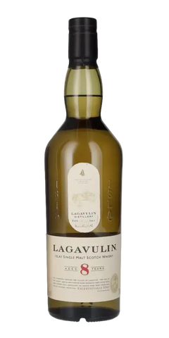 Schottischer Whisky Lagavulin 8 Jahre, Islay Single Malt, 200. Jahr der Destillerie, trockener Tee-Rauch.