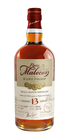 Rum Malecon Rare Proof, Panama, Añejo 13 Jahre, 50,5% Alkohol, kleine Chargen-Destillation, edles Aroma.