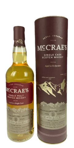 Schottischer Whisky McCrae's Dailuaine, 11 Jahre, Single Malt mit Aromen von Kirschbonbon und Banane, im Tube.