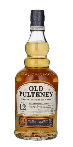 Schottischer Whisky Old Pulteney 12 Jahre, maritimer Single Malt, gereift in Ex-Bourbon Fässern, 700ml