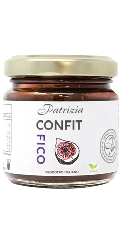 Patrizia Feinkost Feigenkonfitüre im Glas, vegane italienische Süßigkeit, ideal zu Käse und Antipasti.