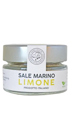 Patrizia Feinkost - Sale Marino Limone, italienisches Meersalz mit Zitronenschalen, ideal für Fischgerichte und Salate.