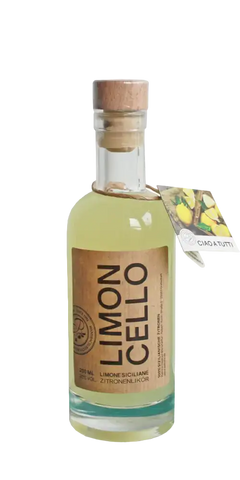 Patrizia Feinkost Limoncello 200ml aus sizilianischen Zitronen, ideal als Aperitif oder Digestif.