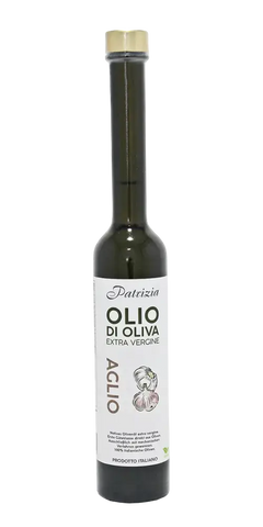 Olivenöl nativ extra Aglio von Patrizia, kaltgepresst, italienisch, ideal für Fleisch, Fisch und Gemüse.