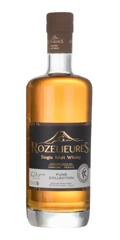 Französischer Whisky Rozelieures Fumé Collection, 8 Jahre alt, torfig-rauchiger Single Malt aus Lothringen.