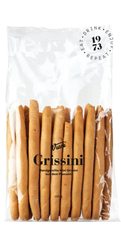 Grissini Rubatà 100g, traditionelle italienische Feinkost, knusprige Brotstangen aus dem Piemont, ideal zu Wein.
