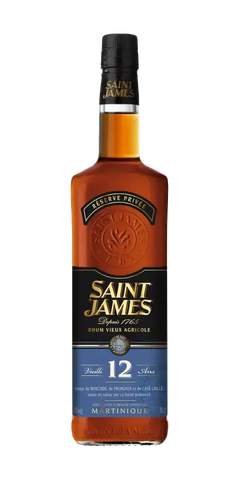 SAINT JAMES Rhum Vieux Agricole 12 Jahre aus Martinique in eleganter Flasche mit reichem Aroma und komplexem Geschmack.
