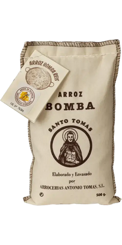 Santo Tomás Arroz Bomba D.O. Valencia 500g, Feinkost Reis, ideal für authentische Paella, hochwertige Qualität.
