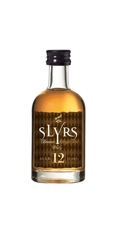 Deutscher Whisky Slyrs 12 Jahre, 50ml Flasche mit würzigen Aromen von Vanille, Karamell und reifen Früchten.