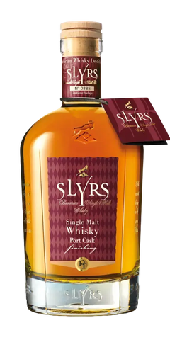 Deutscher Whisky Slyrs Port Cask, Single Malt, fruchtiger Duft, 700ml Flasche, edles Design, Bayern.