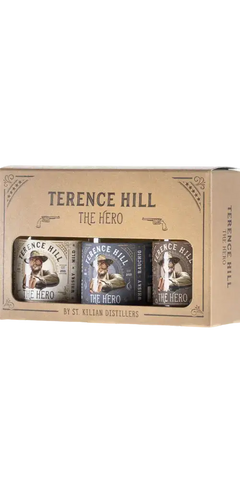 Deutscher Whisky von St. Kilian - Terence Hill Mini Box mit drei Whiskys, ideal für Film- und Whisky-Fans.