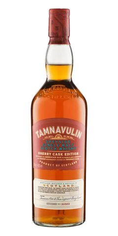 Schottischer Whisky Tamnavulin Sherry Cask Edition, Speyside Single Malt mit Aromen von Nektarinen und Orangen.