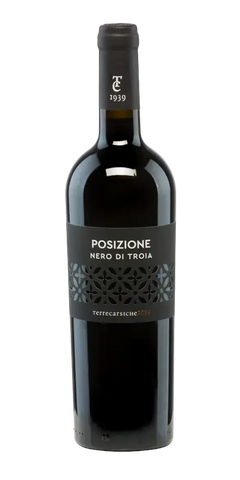 Posizione Nero di Troia, italienischer Rotwein mit intensivem Aroma von schwarzen Früchten und 13,5 % Vol.