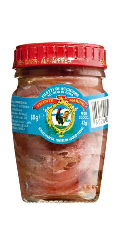 Sardellenfilets in Olivenöl 80g von Vicente Marino, hochwertige Feinkost für besondere Gerichte, aromatisch und nussig.